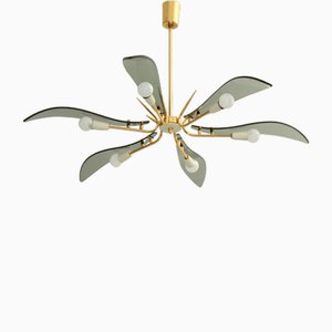 Large Italian Chandelier attributed to Fontana Arte, 1950s-UB-1785165