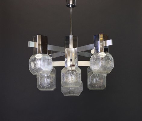 Large Italian Chrome Chandelier from Sciolari, 1960s-UGR-1085465