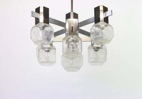 Large Italian Chrome Chandelier from Sciolari, 1960s-UGR-1085465