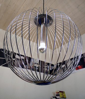 Large Italian Chrome String Chandelier in the Style of Gaetano Sciolari, 1960s-DEK-1109120