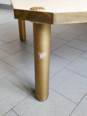 Large Italian Coffee Table in Steel and Brass, 1960s-CGX-1806255