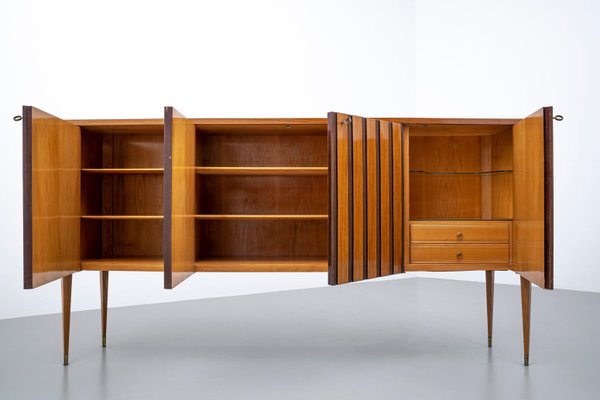 Large Italian Credenzas in Walnut and Mahogany by Paolo Buffa for Cassina, 1956, Set of 2-ITV-1299187