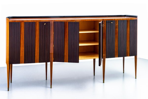 Large Italian Credenzas in Walnut and Mahogany by Paolo Buffa for Cassina, 1956, Set of 2-ITV-1299187