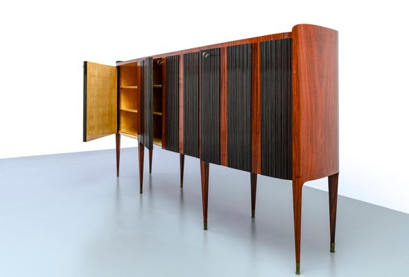 Large Italian Credenzas in Walnut and Mahogany by Paolo Buffa for Cassina, 1956, Set of 2-ITV-1299187