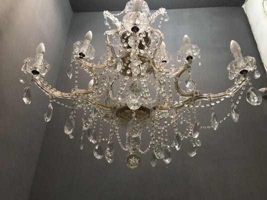 Large Italian Crystal Murano Chandelier, 1950s-JJC-766739