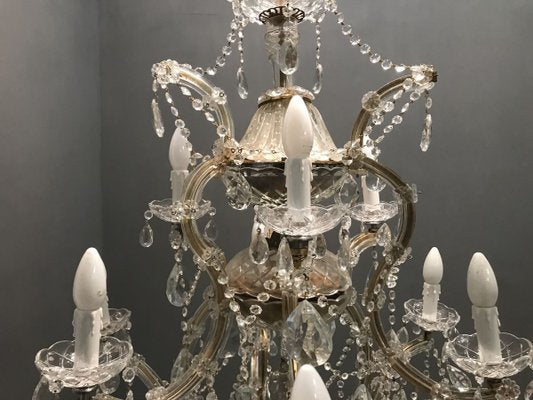 Large Italian Crystal Murano Chandelier, 1950s-JJC-766739