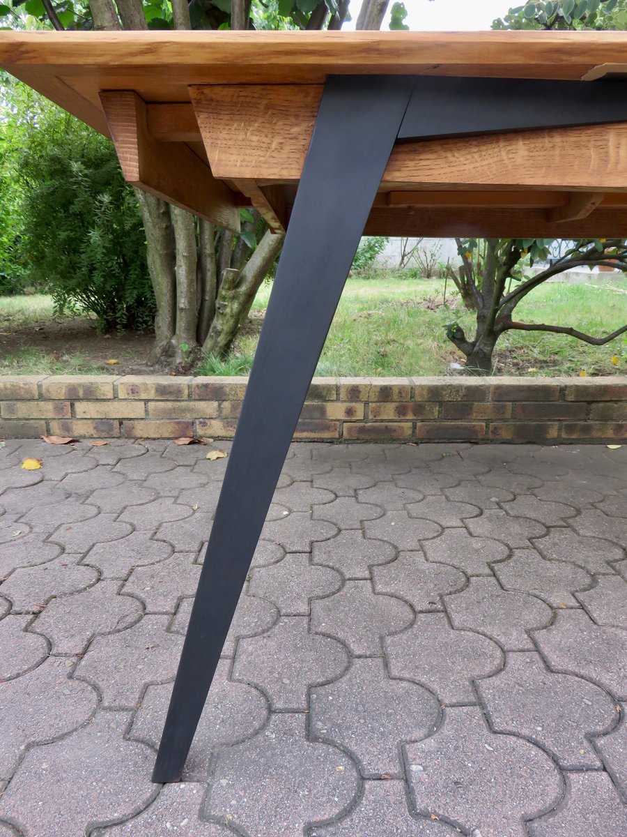 Large Italian Dining Table with Compass Feet, 1960s