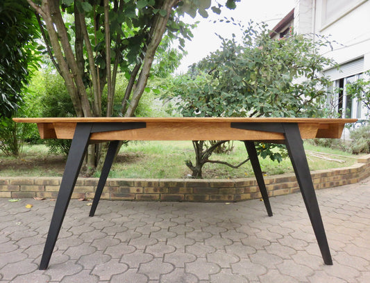 Large Italian Dining Table with Compass Feet, 1960s