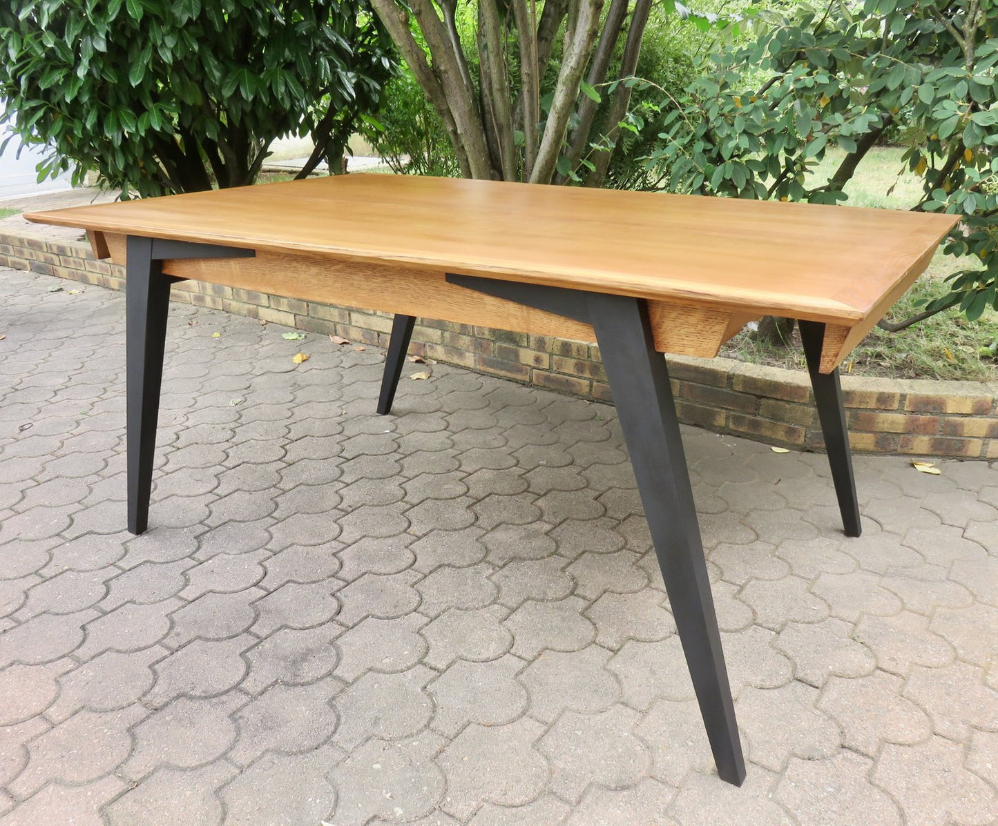 Large Italian Dining Table with Compass Feet, 1960s