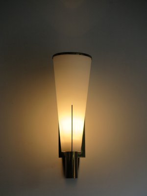 Large Italian Glass and Brass Sconce from Stilnovo, 1950s-CC-555084