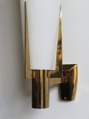 Large Italian Glass and Brass Sconce from Stilnovo, 1950s-CC-555084