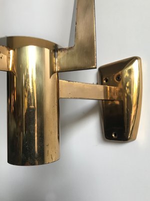 Large Italian Glass and Brass Sconce from Stilnovo, 1950s-CC-555084