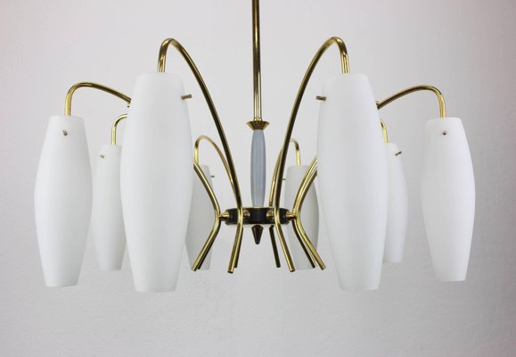 Large Italian Glass Sunburst Chandelier, 1950s-UGR-1120722