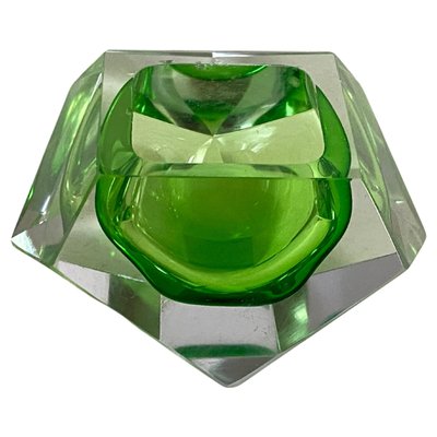 Large Italian Green Glass Ashtray, 1960s-UR-1792657