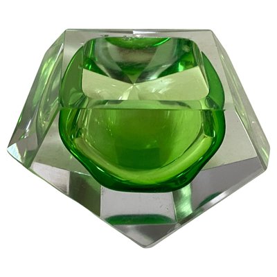 Large Italian Green Glass Ashtray, 1960s-UR-1792657