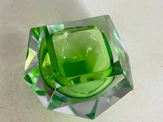 Large Italian Green Glass Ashtray, 1960s-UR-1792657