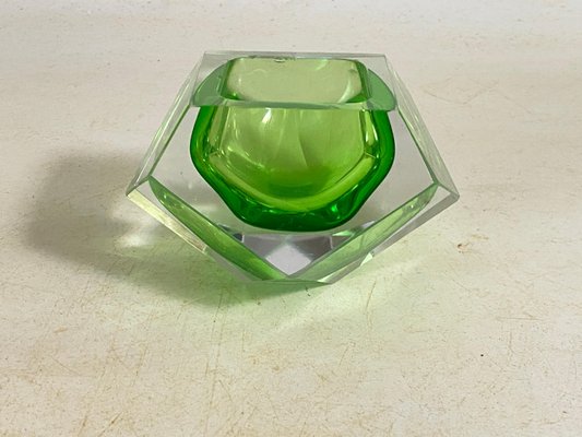 Large Italian Green Glass Ashtray, 1960s-UR-1792657