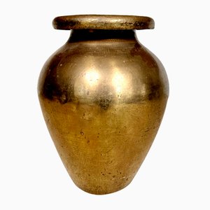 Large Italian Hand-Hammered Brass Vase attributed to Egidio Casagrande, 1950s-JP-1782422