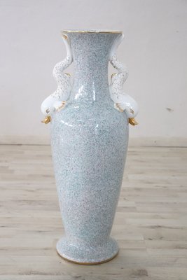 Large Italian Hand-Painted Porcelain Vase, 1980s-DCO-868920