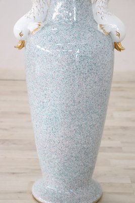 Large Italian Hand-Painted Porcelain Vase, 1980s-DCO-868920