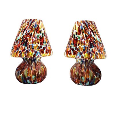 Large Italian Handcrafted Murano Table Lamps with Murrine Millefiori Decor, 2000s, Set of 2-HWV-1123126