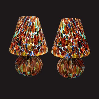 Large Italian Handcrafted Murano Table Lamps with Murrine Millefiori Decor, 2000s, Set of 2-HWV-1123126