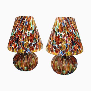 Large Italian Handcrafted Murano Table Lamps with Murrine Millefiori Decor, 2000s, Set of 2-HWV-1123126