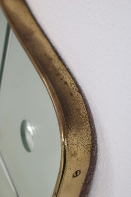 Large Italian Mirror With Brass Frame, 1950s-AA-1274082