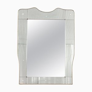 Large Italian Mirror With Brass Frame, 1950s-AA-1274082