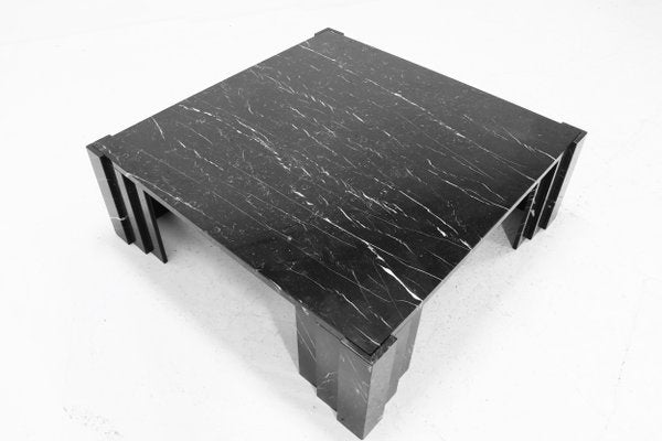 Large Italian Modern Black Marble Coffee Table, 1970s-VV-1162495