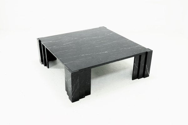 Large Italian Modern Black Marble Coffee Table, 1970s-VV-1162495