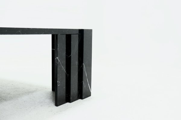 Large Italian Modern Black Marble Coffee Table, 1970s-VV-1162495