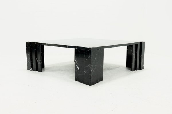 Large Italian Modern Black Marble Coffee Table, 1970s-VV-1162495