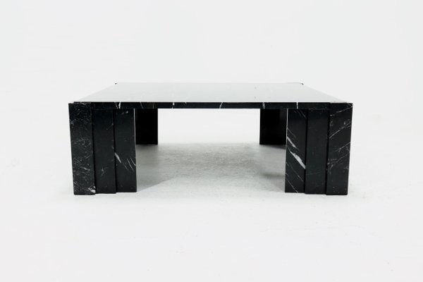 Large Italian Modern Black Marble Coffee Table, 1970s-VV-1162495