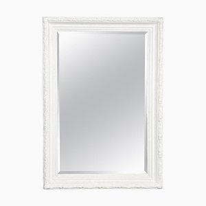 Large Italian Modern Rectangular Mirror with White Wooden Frame, 1990s-GDD-1393014