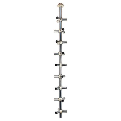 Large Italian Modern Satin Steel and Plastic Vertical Chandelier with 28 Lights, 1970s