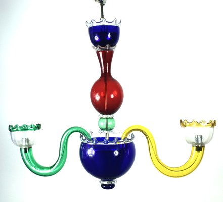 Large Italian Multicolored Murano Glass Chandelier-VA-1138744