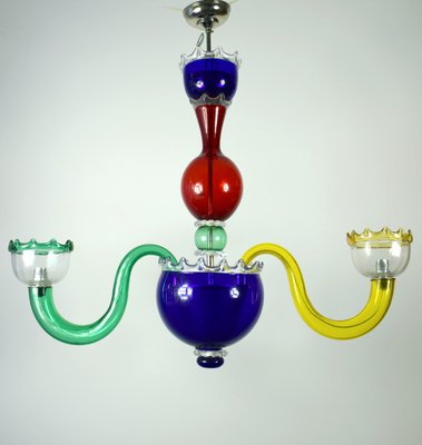 Large Italian Multicolored Murano Glass Chandelier-VA-1138744