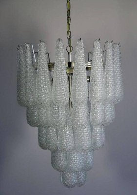 Large Italian Murano Chandeliers with 52 Glass Petals Drop, 1970s, Set of 2-MBH-1032435