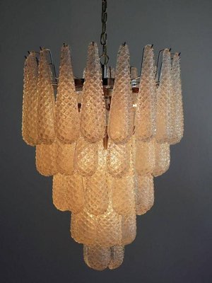 Large Italian Murano Chandeliers with 52 Glass Petals Drop, 1970s, Set of 2-MBH-1032435