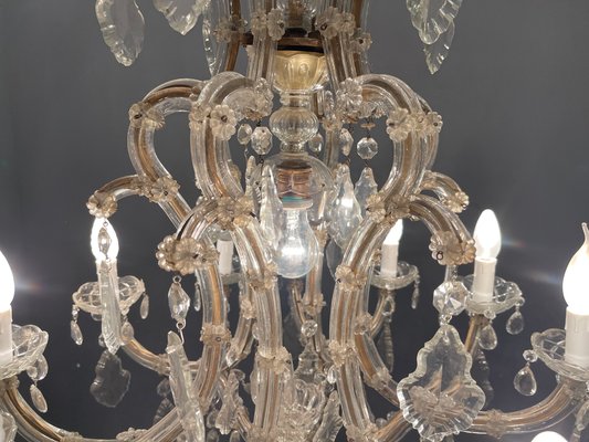 Large Italian Murano Crystal Chandelier, 1950s-JJC-1056553