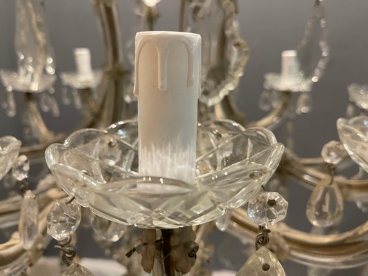 Large Italian Murano Crystal Chandelier, 1950s-JJC-1056553