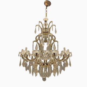 Large Italian Murano Crystal Chandelier, 1950s-JJC-1056553