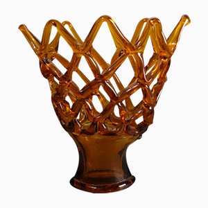 Large Italian Murano Glass Bowl with Grid Pattern from Made Murano Glass, 1950s-WK-724140