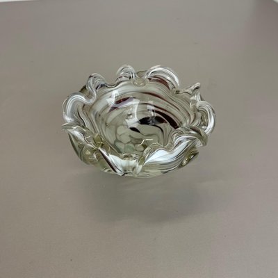 Large Italian Murano Glass Floral Bowl Ashtray, 1970s-QZ-1077044