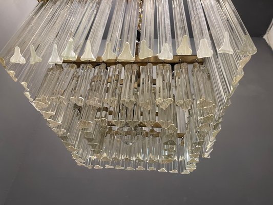 Large Italian Murano Glass Prism Triedri Chandelier Lamp-JJC-1093717