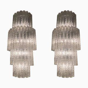 Large Italian Murano Glass Sconces or Wall Lights Attributed to Venini, 1970, Set of 2-MBH-1032438