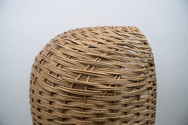 Large Italian Rattan Lounge Chair, 1970s-KQB-722495