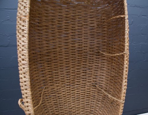 Large Italian Rattan Lounge Chair, 1970s-KQB-722495