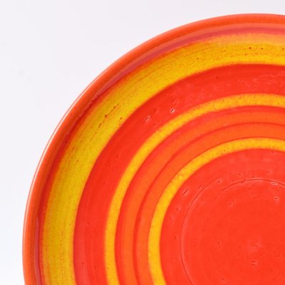 Large Italian Red and Yellow Plate from Baldelli, 1970s-IXK-1805216